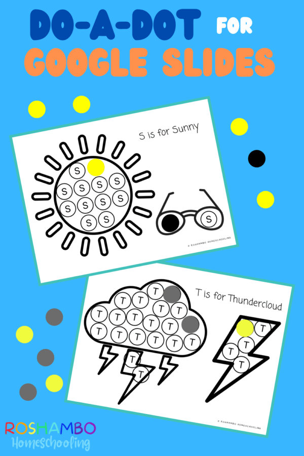 RoShamBo Homeschooling Do A Dot coloring sheets weather theme