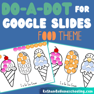 RoShamBo Homeschooling Do A Dot Coloring Sheets Food Theme