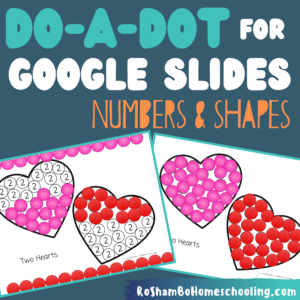 RoShamBo Homeschooling Do A Dot coloring sheets numbers and shapes