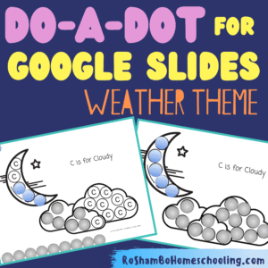 RoShamBo Homeschooling Do A Dot coloring sheets weather theme