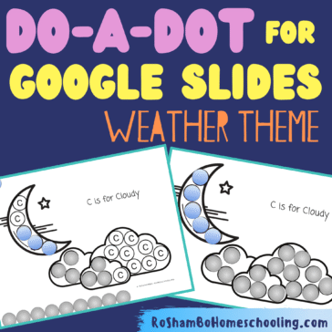 RoShamBo Homeschooling Do A Dot coloring sheets weather theme