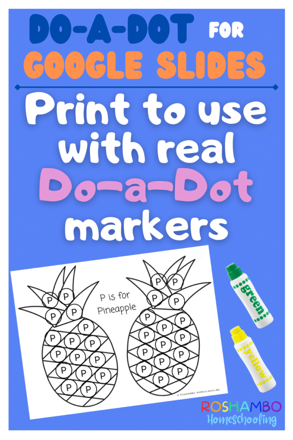 RoShamBo Homeschooling Do A Dot coloring sheets
