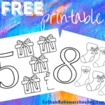 RoShamBo Homeschooling free printable color and count coloring sheets Christmas theme